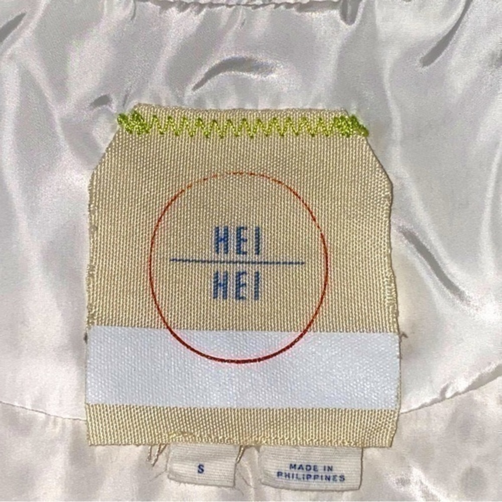Anthropologie Hei Hei Women Size S Ivory Cream Eyelet Swing Windbreaker Jacket - Picture 8 of 9